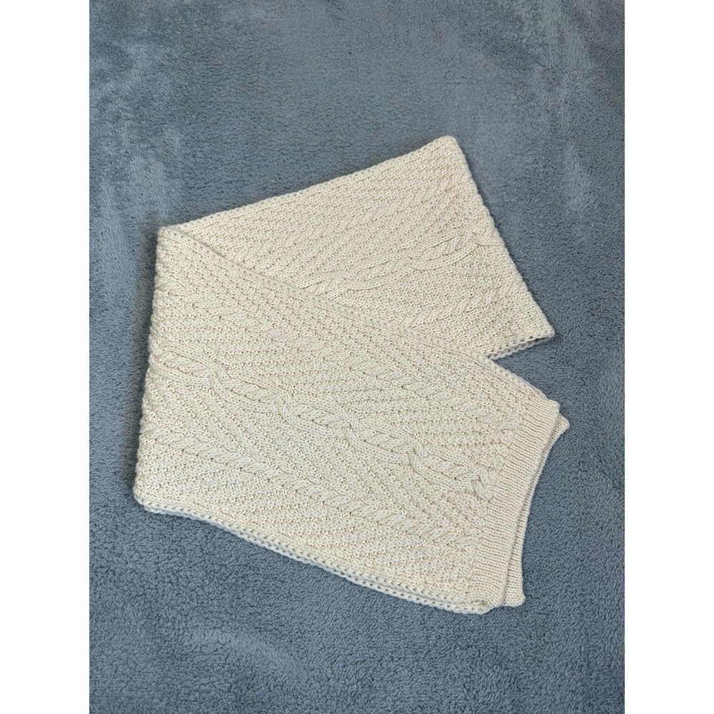 Blarney Aran Originals Scarf Cream Cable Knit Merino Wool Ireland Fisherman